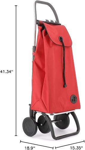 Rolser I-Max MF 4 Wheel Foldable Shopping Trolley - Orange - Poueer