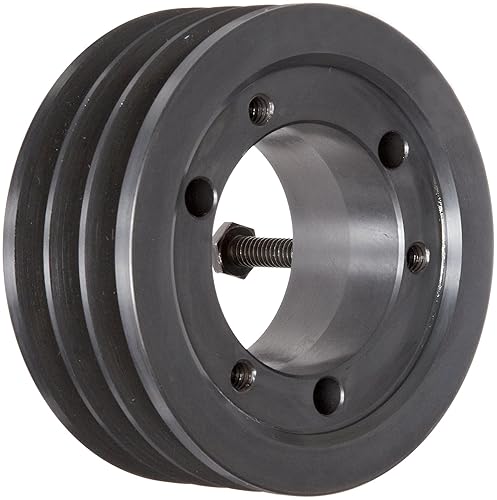 Martin 3 3V 412 SH Hi-Cap QD Sheave, 3V Belt Section, 3 Grooves, SH Bushing required, Class 30 Gray Cast Iron, 4.12' OD, 6022 max rpm, 4.07' Pitch Diameter - Poueer
