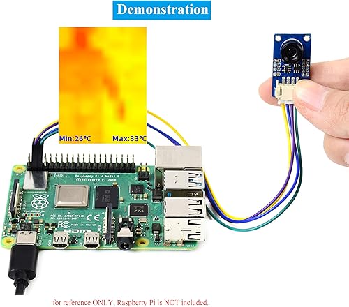 MLX90641 IR Array Thermal Imaging Camera, 55° Field of View, 16x12 Pixels, I2C Interface, Compatible with Raspberry Pi 5/ 4B/3B+/3B/2B/A+/Zero W/WH/Zero 2 W/Pico 2W/Ar-duino/STM32,etc. - Poueer