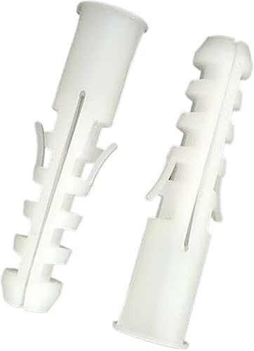 5/6/7/8/10/12mm Plastic Expansion Tube Pipe Wall Anchors Plugs Expansion White PE Column Frame Fixings Tube (Size : 7x35mm(50pcs)) - Poueer