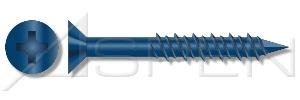 (1000pcs) 1/4 X 3-1/4 Phillips Flat Head Concrete Screws (Screw), Bulk/Wholesale Carton - Blue - Ships Free in USA - Poueer