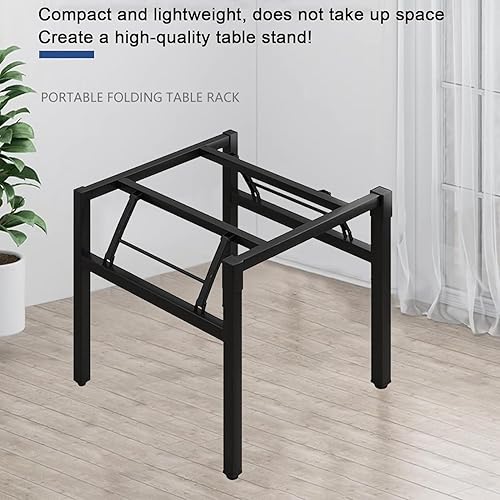 Heavy Duty Metal Table Base, Foldable Table Legs, Furniture Legs Stable, Table Legs for Dining Table & Desk, Square Table Round Table Bracket, Table Legs(100cm/39.5in) - Poueer