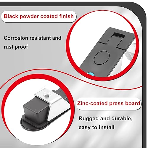 Compression Latch Flush Mount, 2 Pack Compression Latches, Zinc Alloy Trigger Latch Lock, Adjustable Lever Hand Operated Flush Latch for Truck, Trailer, RV Door Cabinet - Poueer