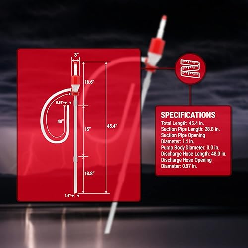 TERA PUMP New Lightweight Water Pump (BPA-Free) Easy to Carry & Food Grade, Fast Siphon, Emergency, Survival Disaster, Hand Transfer for Drinking Water, Fuel etc. - Poueer