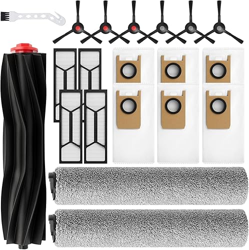 20 Pack Replacement Parts Accessory for Eufy S1 Pro Omni, S1 Robot Vacuums kit, 2 Rolling Mops, 1 Main Roller Brush, 4 HEPA Filters, 6 Side Brushes, 6 Dust Bags, 1 Clean Tool - Poueer