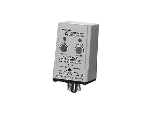 Timemark - B246 - Phase Monitor Relay; 208/240; Frequency 60Hz; SPDT;10A;8-PinPlug; Adjust high: 210-280V Adjust Low 160-260V - Poueer
