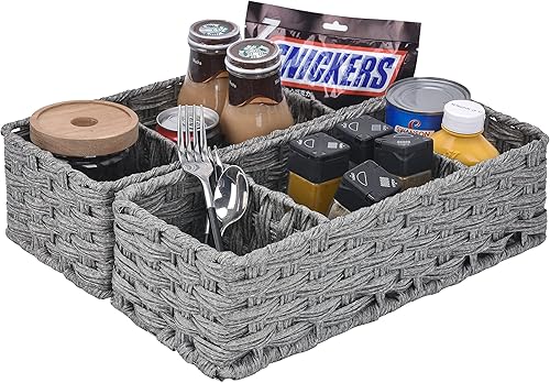 GRANNY SAYS Bundle of 2-Pack Wicker Baskets & 2-Pack Wicker Shelf Baskets - Poueer