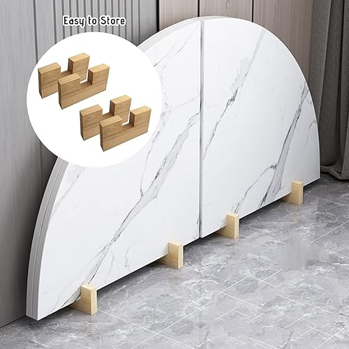 Large Round Foldable Table Top Only Wood Round Folding Table Top Extender 39in 43in 47in 51in 55in 59in 63in 67in 71in 75in 79in Space Saving Catering Banquet for Party Dining Game No Legs(Diameter:59 - Poueer