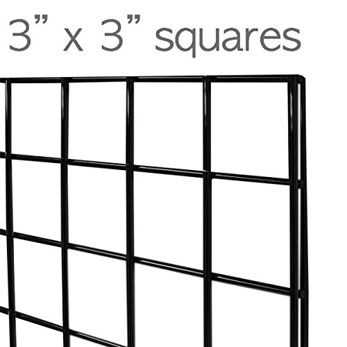 Only Garment Racks #1899BLK (3PCS) Only Garment Racks Commercial Grade Gridwall Panels – Heavy Duty Grid Panel for Any Retail Display, 2’ Width x 4’ Height, 3 Gridwall Panels Per Carton (Black Finish) - Poueer