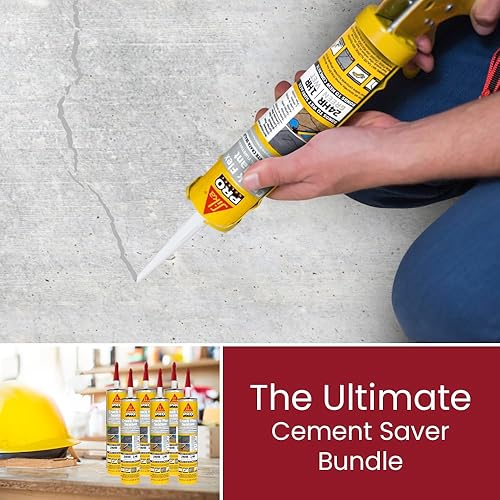 SchayCo 12 Pack Caulk Saver Caps with Case of 12 Sikaflex Crack Flex High-Performance, Textured, Self-Leveling, Polyurethane Sealant (Gray 10 Oz) - Poueer