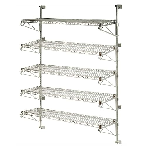 14' x 24' x 63' 5 Tier Adjustable Wall Mount Shelving Kit - Poueer