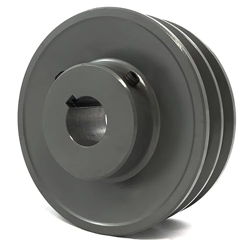 2AK25 7/8' Inch Bore 2 Grooves cast Iron Solid sheave Pulley with OD 2.5' inch ID 7/8' Inch for V-Belts Size 4L, - Poueer