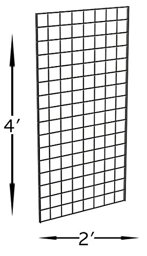 Only Garment Racks #1899BLK (3PCS) Only Garment Racks Commercial Grade Gridwall Panels – Heavy Duty Grid Panel for Any Retail Display, 2’ Width x 4’ Height, 3 Gridwall Panels Per Carton (Black Finish) - Poueer