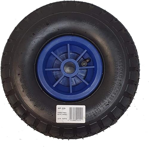 260 mm Replacement Pneumatic Rubber/Plastic Wheel for Jockey Wheels Tyre Width 70 mm, Diameter 260 mm, 136 kg Max, Static Load - Poueer