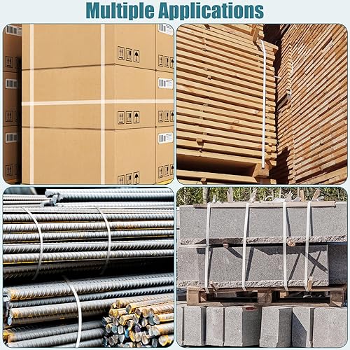 MYFAMIREA Heavy Duty Banding Strapping Kit with Tensioner Tool, 1/2' x 3500FT Polypropylene Plastic Packaging Strapping, 300 Metal Seals, Sealer Tool for Pallets, Logistics, Warehouse (Red) - Poueer