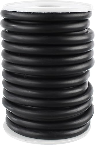 CleverDelights Solid Rubber Cord - 1/4' Diameter - 100 Feet - Buna 70 Durometer - Black - .25' Round Cord - Poueer