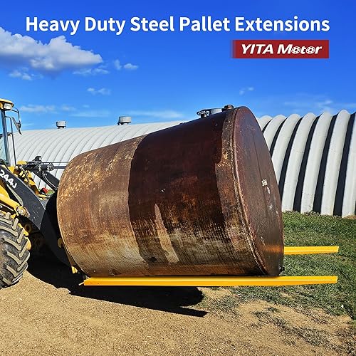 YITAMOTOR Forklift Extensions 96 Inch Length & 6.5 Inch Width, Heavy Duty Steel Pallet Fork Extension for Forklift Truck, Red (96'x6.5') - Poueer