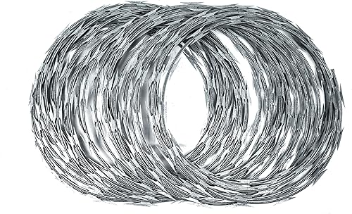Razor Wire Razor Ribbon Barbed Wire 18' 1 Coil 50 Feet Per Roll - Poueer