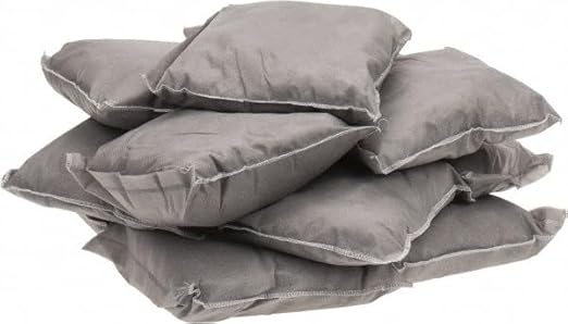 Universal Gray Sorbent Pillows: 9' x 9' x 2' (Pack of 32 Pillows) - Poueer