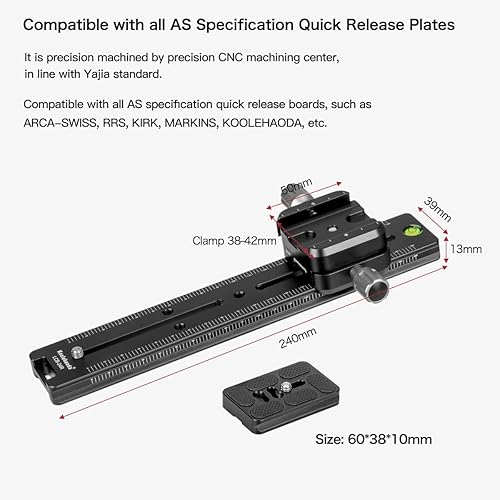 Koolehaoda 240mm Professional Rail Nodal Slide with Quick Release Clamp - Poueer