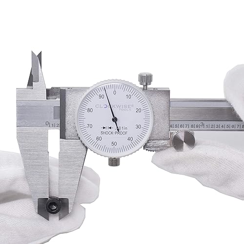 DDLR-0805 Pro Dial Caliper 0-8 Inch Double Shock Proof Stainless Steel Body SAE Measuring Tool - Poueer