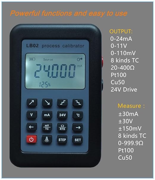 New LB02A Process Calibrator Color LCD with Frequency RTD PT100 Thermocouple mV 0-10V 4-20mA Signal Generator Function (LB02A) - Poueer