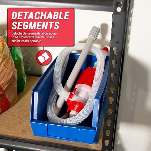 TERA PUMP New Lightweight Water Pump (BPA-Free) Easy to Carry & Food Grade, Fast Siphon, Emergency, Survival Disaster, Hand Transfer for Drinking Water, Fuel etc. - Poueer