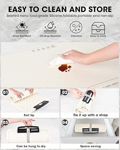 Food Warming Mat, Electric Warming Tray for Buffets Party, 7 Temp Settings, 24 Hours Timer, Fast & Full Surface Heat Food Warmer, Auto Shut-Off, Easy to Clean with Nano Material, 24'x15' - Poueer