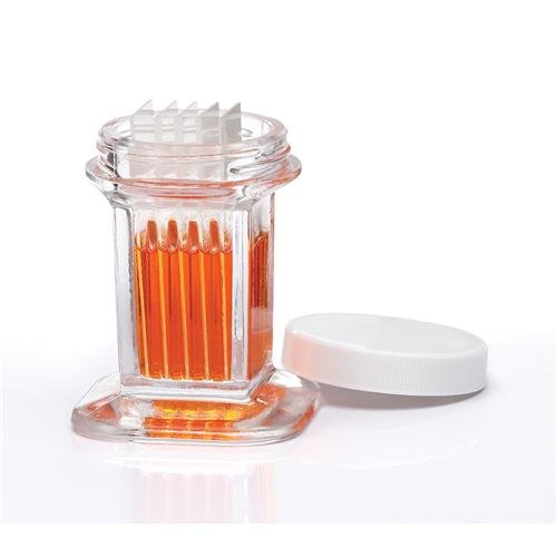 900570, Coplin Staining Jar with PP Screw Cap, 5-10 Slide Unit, 60mL - Poueer