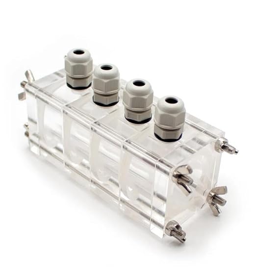 56ML Hydrogen Fuel Cell Reaction Chamber, Microbial Fuel Electrolyzer Quick Connect Reactor Clampable Proton Membrane MFC 4x14ML - Poueer