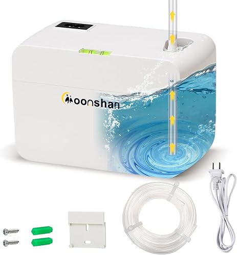 Mini Condensate Pump for HVAC 100-240V Automatic Condensation Drain Removal Silent Condensate Pump with 16 FT Tube Wall Mounted for Air Conditioner, Furnace, Dehumidifier, Ice Maker - Poueer