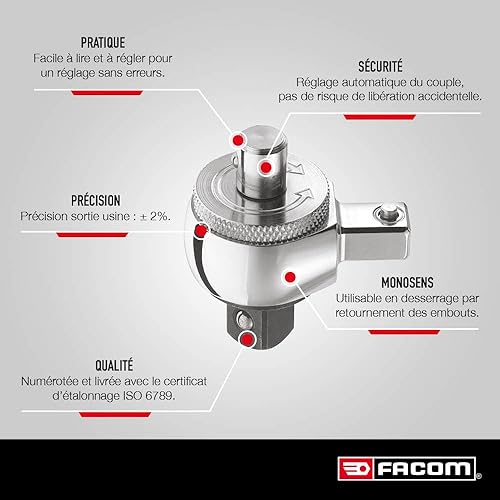 Facom 1/4-inch Compact Ratchet Head - Poueer