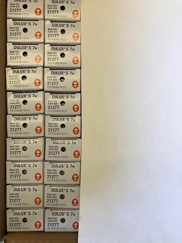 SYLVANIA 20 Pieces 21277 CF7DS/827/ECO Non-Dimmable DULUX 7 Watt 2700K G23 T4 CFL Bulb - Poueer