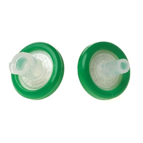 Celltreat 229746 Polyethersulfone Syringe Filter Membrane, 0.22µm Pore Size, 13mm Diameter, Green (Case of 75) - Poueer