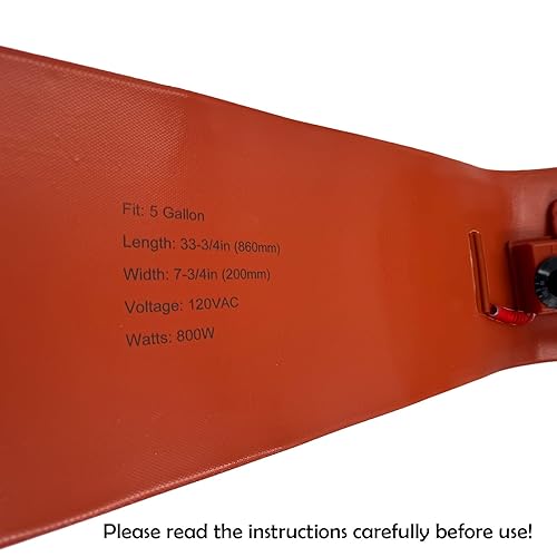 5 Gallon Drum Heater Band for Grease Kegs, Honey Drums & Water Buckets –120V 800W with Twist Temperature Controller (86°F to 302°F) - Poueer