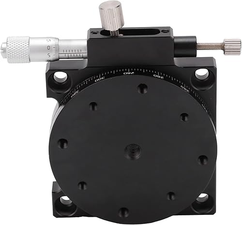 Manual Displacement Platform, R Axes Rotating Linear Stage, 360° Sliding Table, 60mm FineTuning Optical Sliding Stage, for Production Machinery RS60L - Poueer